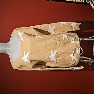 Star Print ScoopNeck Sweater Size L